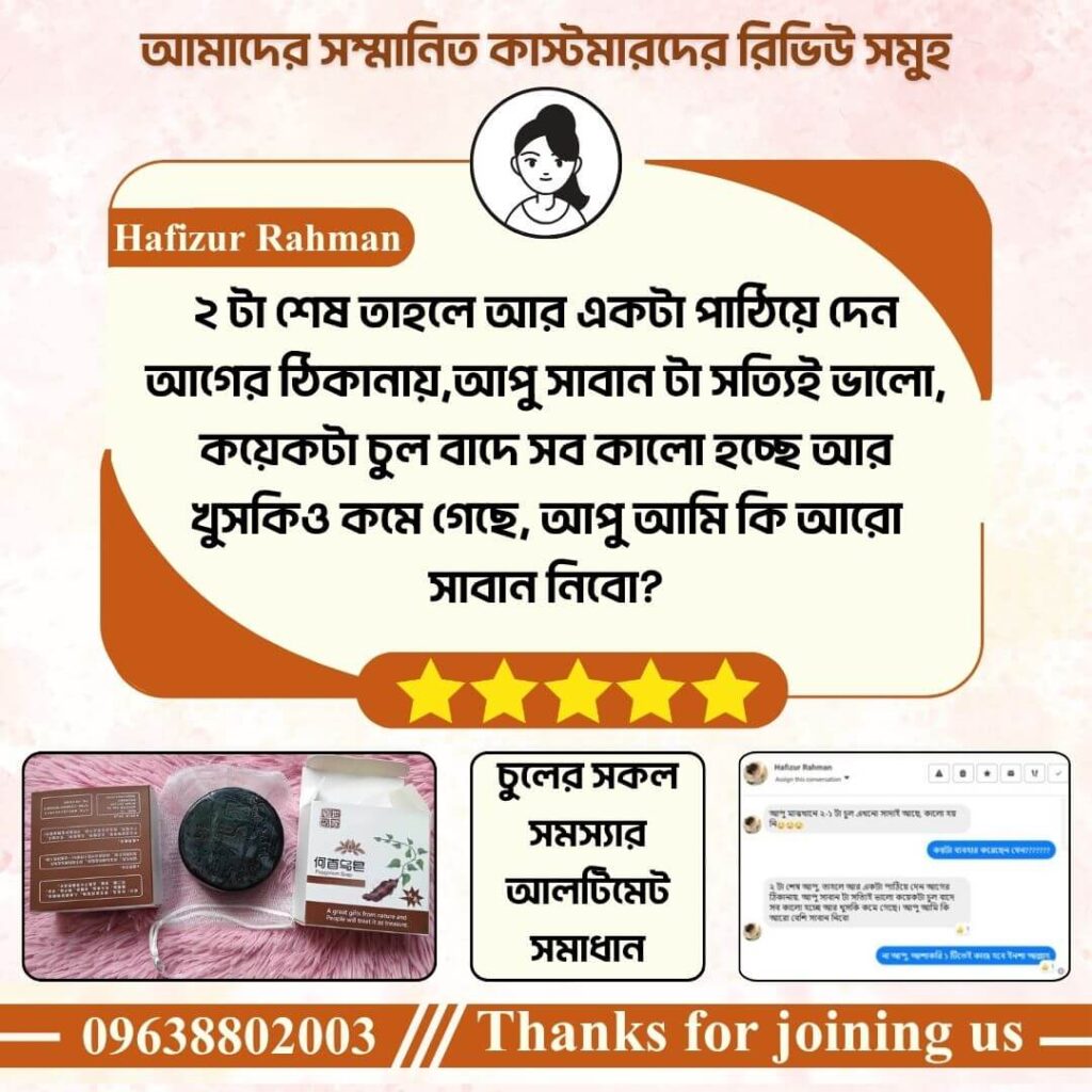 Polygonum Multiflorum Hair Darkening Soap and Natural Grey Hair Coverage Shampoo Bar by Shopno Global Shop